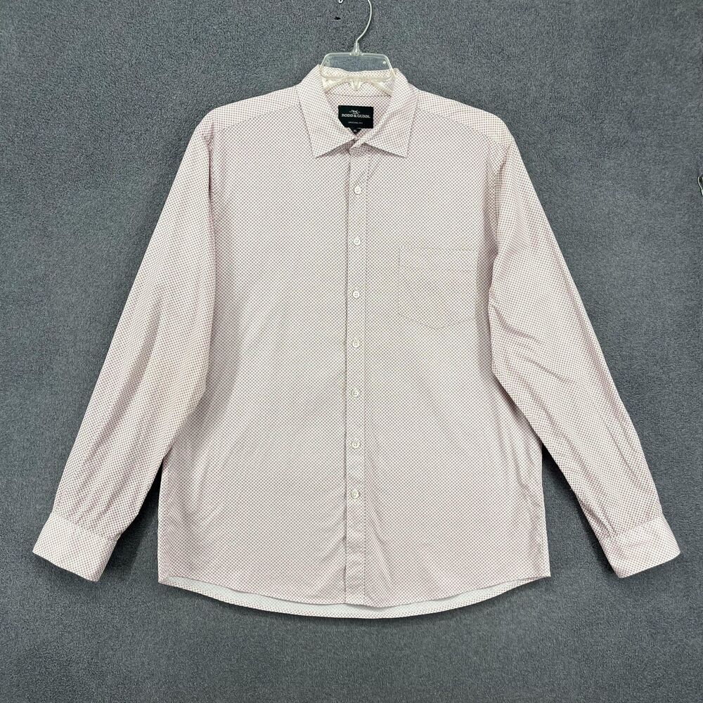 Rodd & Gunn Shirt Mens XL Pink Geometric Pattern Button Up Long Sleeve Cotton‎
